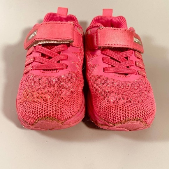 Ubfen Pink Kids Sneakers Tennis Shoes Adjustable Closure Size Toddler 9 (27) - Picture 2 of 12